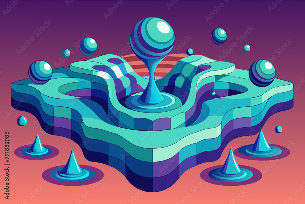 Leinwandbilder fluid shapes creating an illusion of depth