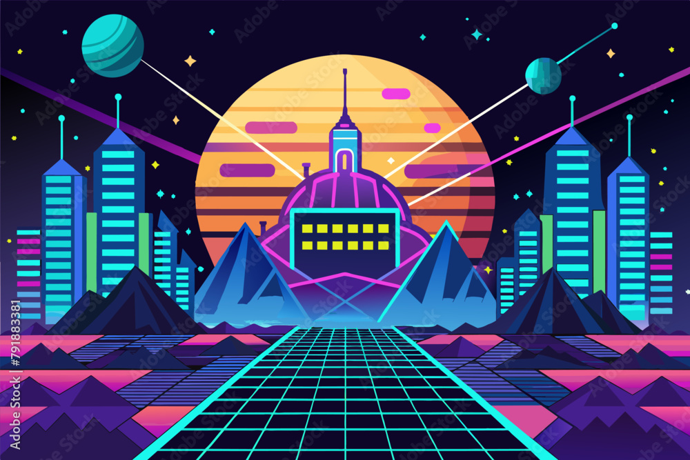 Poster futuristic interpretation of binary code