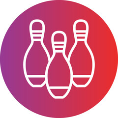 Bowling Pins Icon Style