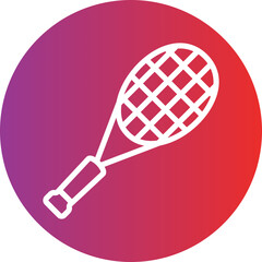Squash Racquet Icon Style