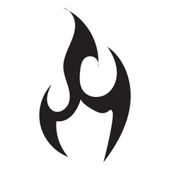 Y2K Fire Silhouette Streetwear Design Element