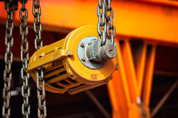 chain sling on an industrial crane сreated with Generative Ai