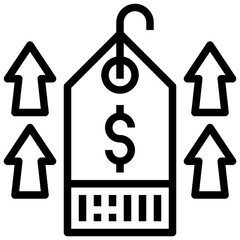 price tag,inflation,business and finance,dollar,symbol,price lab,Increase.svg