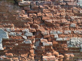 Old brick texture. blanks for design. Cracked brick