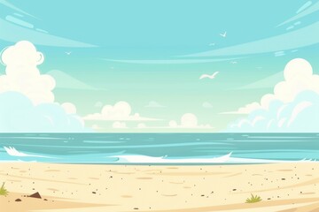 simple cartoon serene beach 