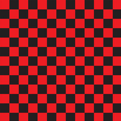 Checkerboard pattern for wallpaper. Abstract illustration of with black and red square cells. Op art pattern checkered textures.