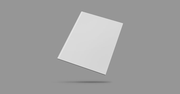 White Vertical Stapled Book. 3D Illustration.