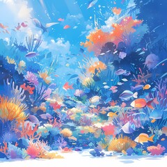 Fototapeta na wymiar Dive into a Breathtaking Aquatic Wonderland with Myriad Marine Life Species