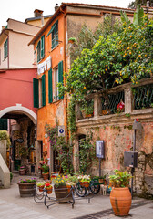 street in the village of Monterosso , Italy