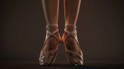 Ballerina in pointe shoes. 