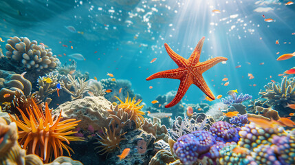 Red Sea Starfish underwater marine life