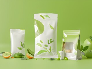Healthy Natural Organic Herbs and Spices in Eco Friendly Packaging Mockup