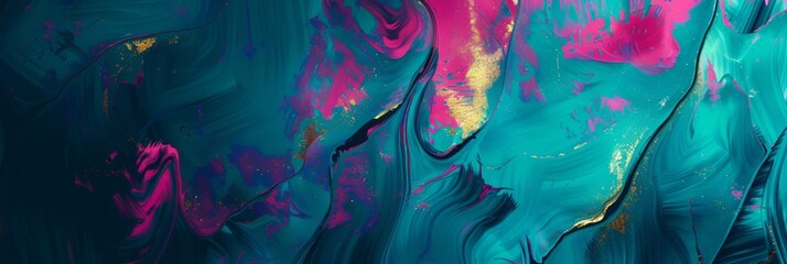 Iridescent Flow: Abstract Background with Shimmering Brushstrokes - obrazy, fototapety, plakaty