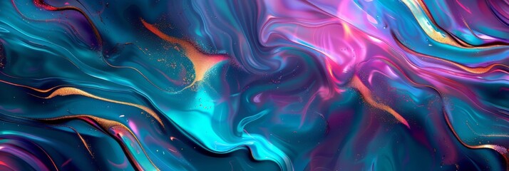 Iridescent Flow: Abstract Background with Shimmering Brushstrokes