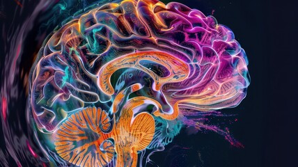 Human brain in a ct scan created with Generative AI