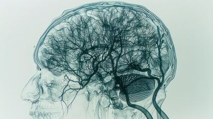 Human brain in a ct scan created with Generative AI