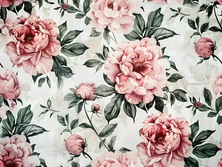 Fotobehang Watercolor seamless pattern with spring floral bouquets. Vintage botanical illustration, Elegant decoration for any kind of a design, Fashion print with colorful abstract flowers. Hand draw artwork © Alice a.