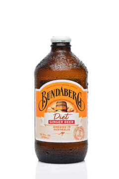IRVINE, CALIFORNIA - 22 APR 2024: A bottle of Bundaberg Diet Ginger Beer.