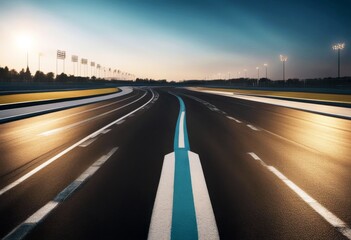 'motion sunrise effect race blur international line asphalt starting track end background imaging...