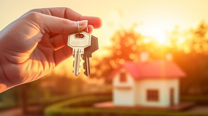 homeowner or homebuyer holding house keys. Property Development, Homeownership, Buying and Selling Homes
