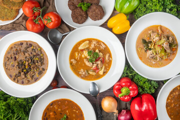 Table full of food: A bountiful spread of various dishes and delicacies, offering a feast for the senses and a delightful culinary experience.