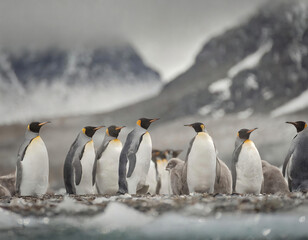 Obraz premium king penguin colony