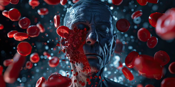 Anemia: The Fatigue and Pale Skin - Visualize a person with highlighted blood showing low red blood cells, experiencing fatigue and pale skin, illustrating the symptoms of anemia