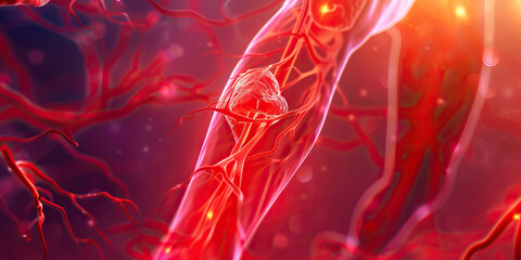 Deep Vein Thrombosis (DVT): The Leg Swelling and Pain - Visualize a person with highlighted veins showing clot formation, experiencing leg swelling and pain
