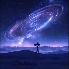 Papier Peint photo Bleu foncé The Ultimate Night Sky Experience: Captivating Starlight Illumination for Astrophotography Enthusiasts