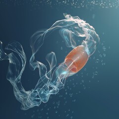 An illustration of a microscopic organism in water.