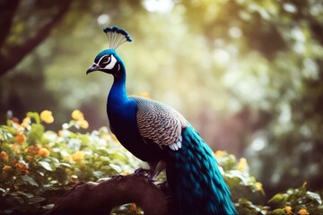 'pfau peacockvogelfeatherfeatherproudstruteyebeauty peacock vogel feather proud strut eye' - obrazy, fototapety, plakaty
