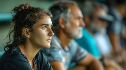 Obraz premium Young Girl Watching a Tennis Match