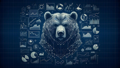 Bearish Behavior Blueprint: A Design Outlining Market Behaviors for Financial Analysts and Traders - obrazy, fototapety, plakaty