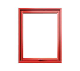 red window frame isolated on transparent background, cut out, PNG, clipping path