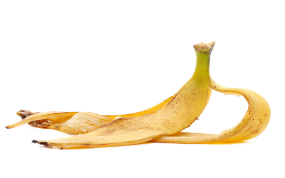 Banana peel isolated on white background