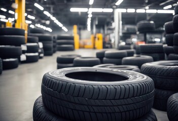 'tires store garage tire set car work denomination energy efficiency lifetime inspection montage stock shelf'