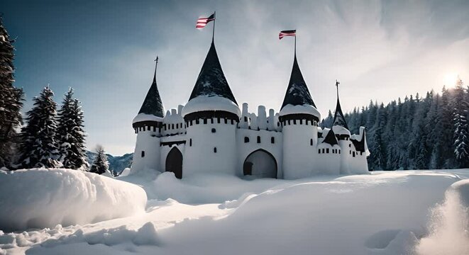 Castle in the snow.