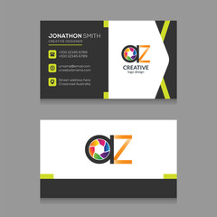 Elegant Photography Business Card AZ logo Design with Modern Elements
