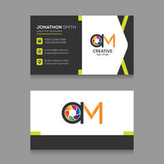 Elegant Photography Business Card AM logo Design with Modern Elements