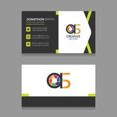 Elegant Photography Business Card AS logo Design with Modern Elements