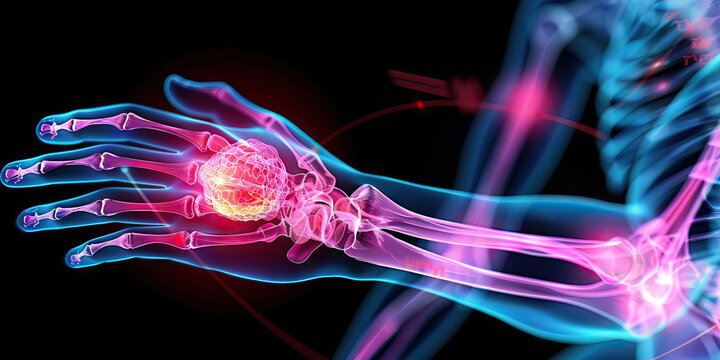 Bursitis: The Joint Pain and Swelling - Visualize a person with highlighted bursa showing inflammation, experiencing joint pain and swelling,