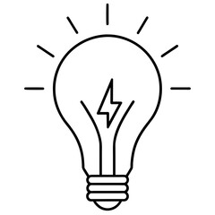 minimal a light bulb logo with power sign logo icon vector fills