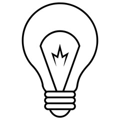 minimal a light bulb logo with power sign logo icon vector fills