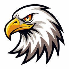 eagle head mascot white background logo icon vector illustration