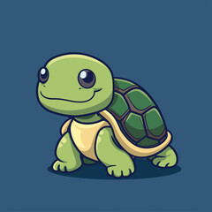 Cute turtle cartoon illustration vector animal design