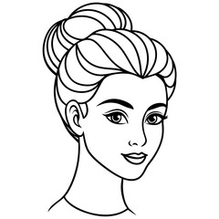 Hair styled in a classic bun for elegance
