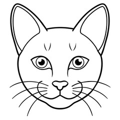 cat head on white background logo icon vector illustration