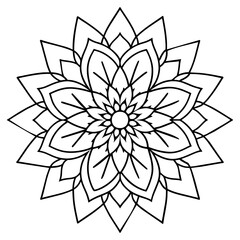 black and white flower logo icon vector illustration