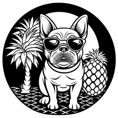 illustration of a dog vector logo icon.