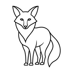 illustration of a fox line art vector logo icons.